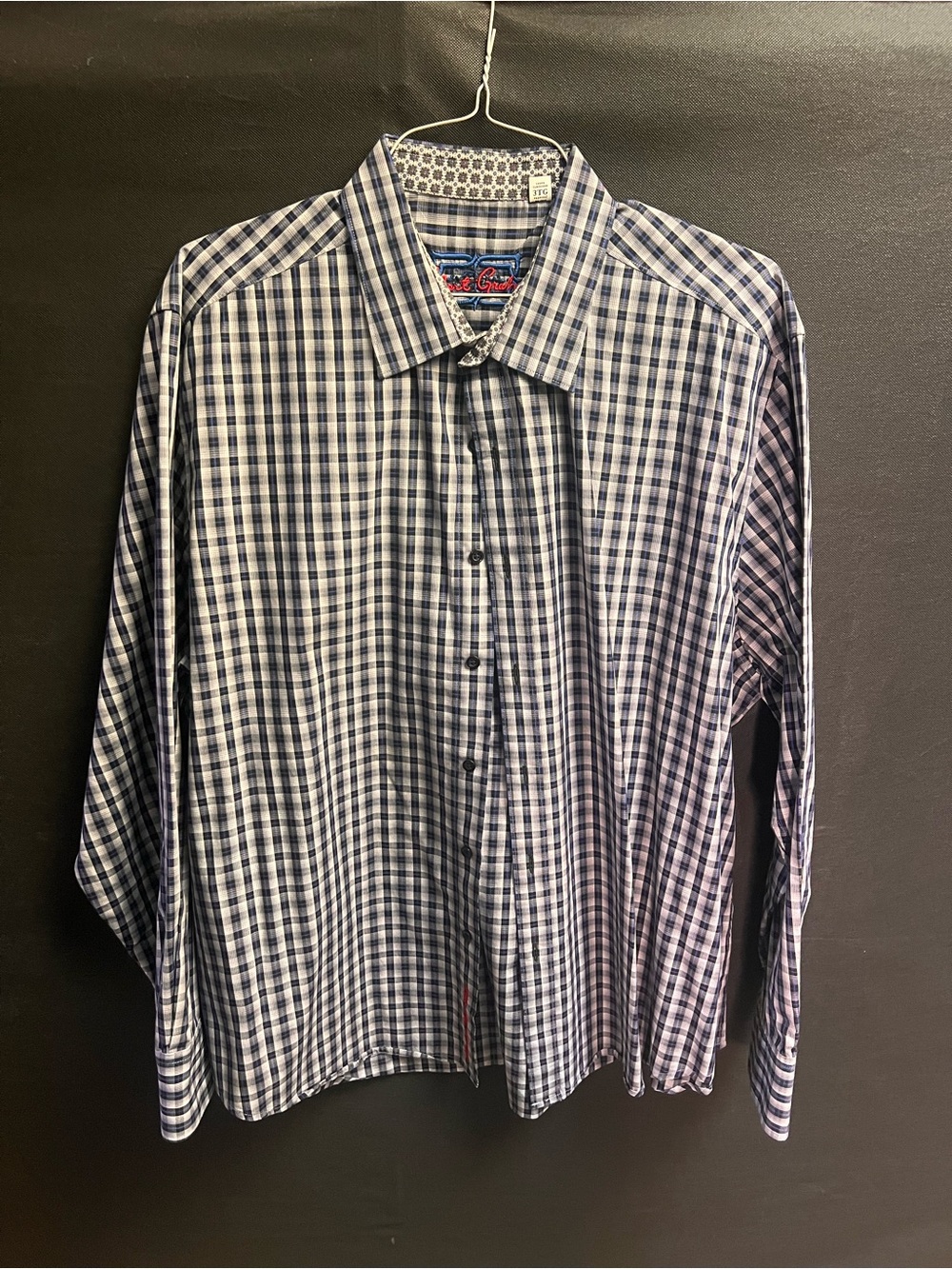 Robert Graham Navy and White Checked Button-Up Shirt